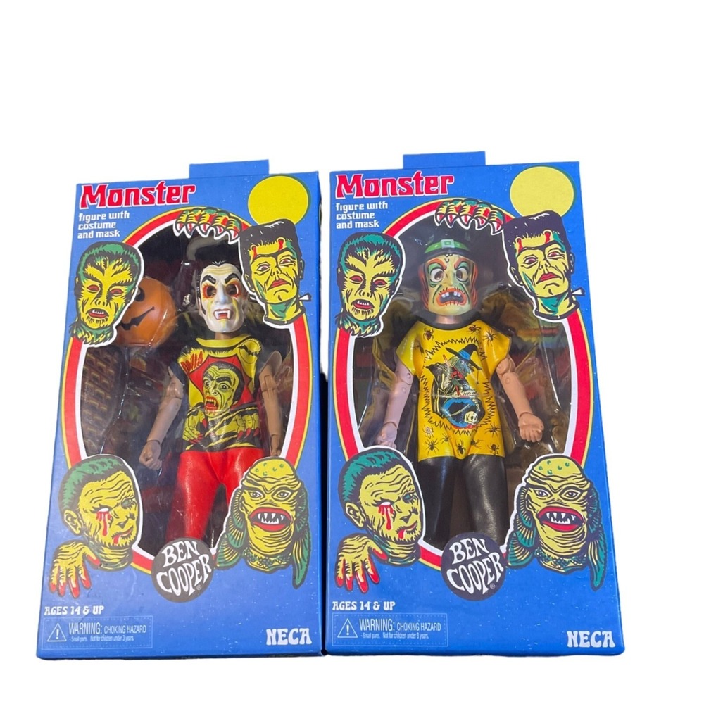 NECA Ben Cooper Dracula & Witch Monster Action Figure Costume & Mask Lot Of 2